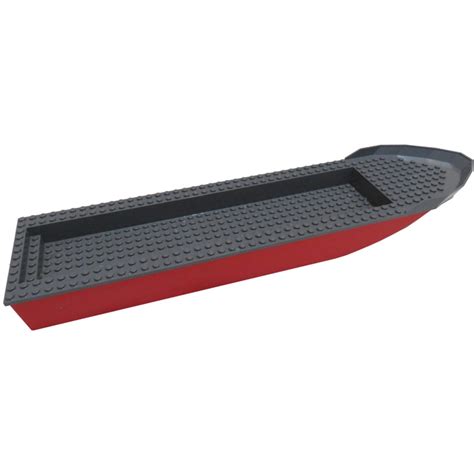 Lego Red Boat Hull With Dark Stone Gray Top 54779 Comes In Brick