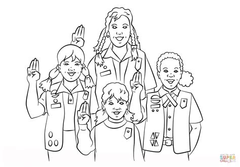girl scouts pledge coloring page  printable coloring pages