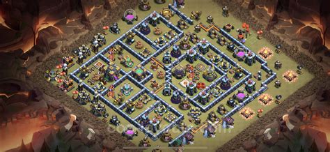 Best Anti 3 Stars War Base TH14 With Link Anti Air Electro Dragon