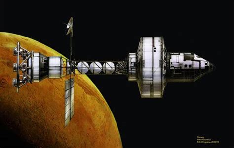 Spaceship In Mars Orbit By Tim Flattery Human Mars