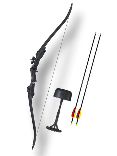 20lb Draw Recurve Archery Bow Set Black 22 Inch Draw Length