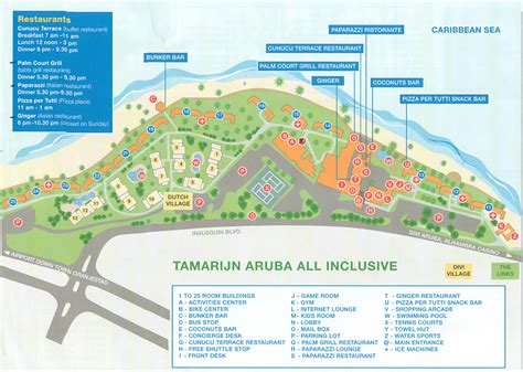 Resort Map Tamarijn Aruba All Inclusive Aruba