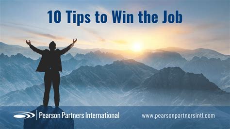 Online sports betting can be real fun and the great thing is that you have a real, calculated chance to win much more than you invest initially. 10 Tips to Win the Job | Pearson Partners International