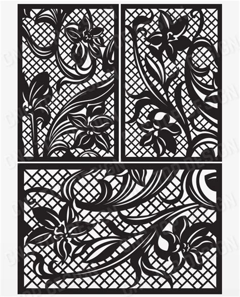 Panel Decorative Privacy Screen Flower For Cnc Free Dxf File Downlads