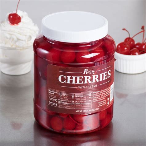 Regal Maraschino Cherries With Stems 12 Gallon