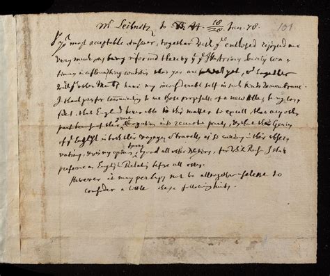 Letter From Gottfried Wilhelm Leibniz To The Royal Society The Royal Society Science In