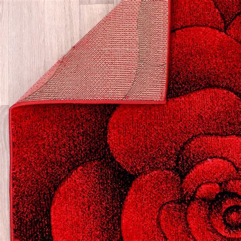 Sculptured Flower Rugs In Red Buy Online From The Rug Seller Uk