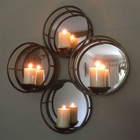 Four Circles Mirrored Wall Sconce For Candles By Cowshed Interiors