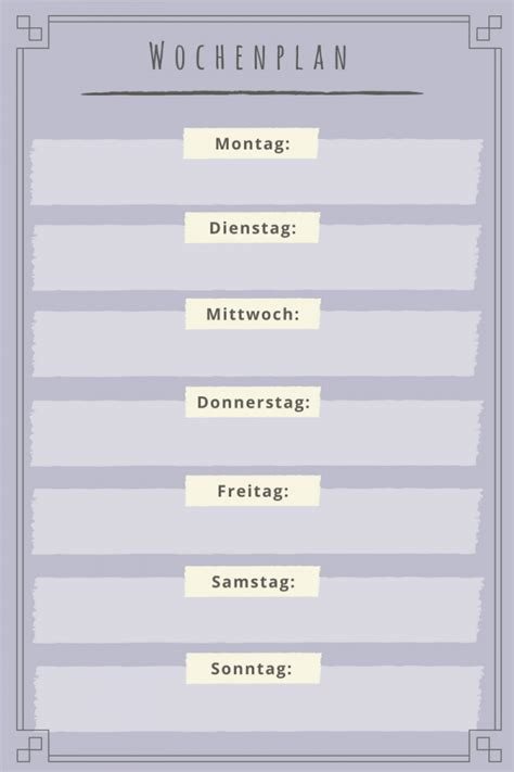 Wochenplan Vorlagen365 Kostenlose Vrolagen Zum Ausdrucken Und