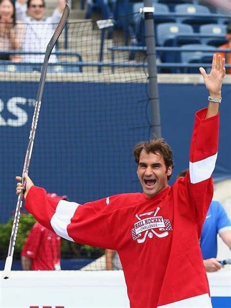 Roger Federer Smile Playing Hockey Roger Federer Play Tennis Sports