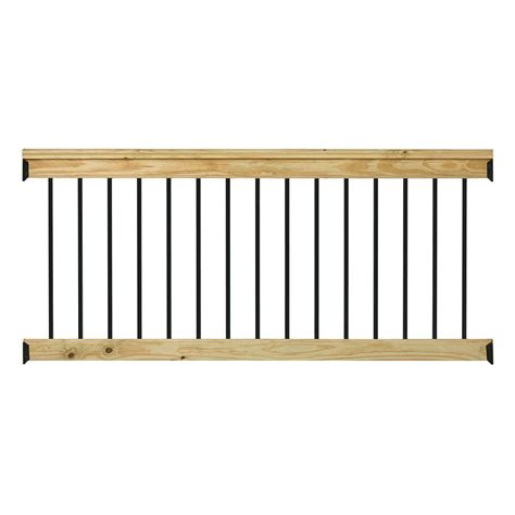 Finding there are no preset stair hand rails, i used this galvanized top rail along with galvanized bolts to hold it in place. DeckoRail Pressure-Treated 6 ft. Aluminum Southern Yellow ...