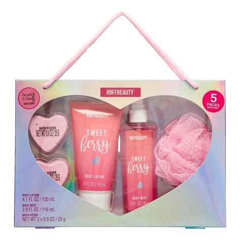 BFF Beauty Sweet Berry Bath And Body Gift Set 5 Pieces Walmart