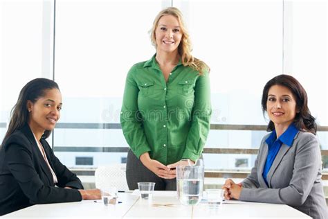 Group Of Women Meeting In Office Stock Photo Image Of Document