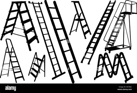 Set Of Different Ladders Isolated Stock Vector Image And Art Alamy