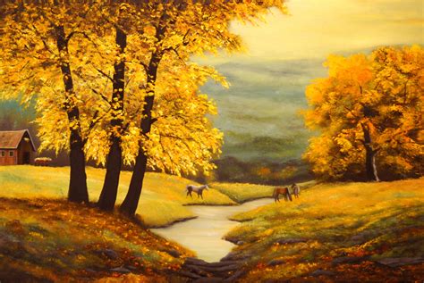 A Painting For You Autumns Gold By 24x36 Oil Painting Connie Tom