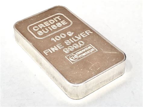 Switzerland Silver Bar Of 100 Grams Credit Suisse Catawiki