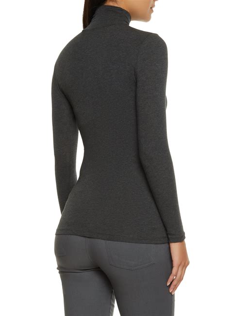 Ruched Long Sleeve Turtleneck Top