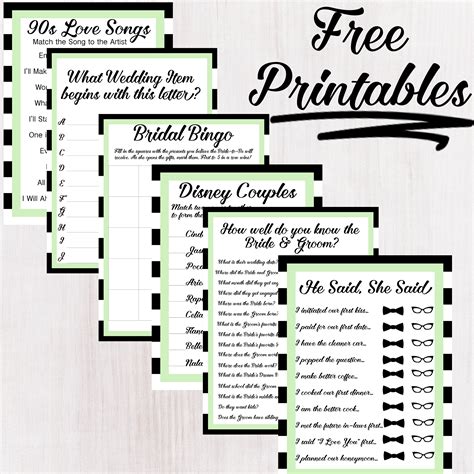 If you are thinking that black is an unusual choice for bridal shower invitations, think again. Here are some free Bridal Shower Game Printables. They are ...