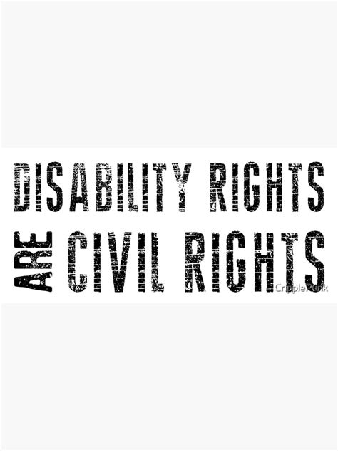 Disability Rights Are Civil Rights Black Logo Poster For Sale By