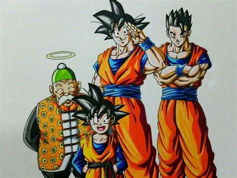 Grandpa Gohan Goku Gohan And Goten Dragon Ball Z Dragon Ball Artwork Z Warriors