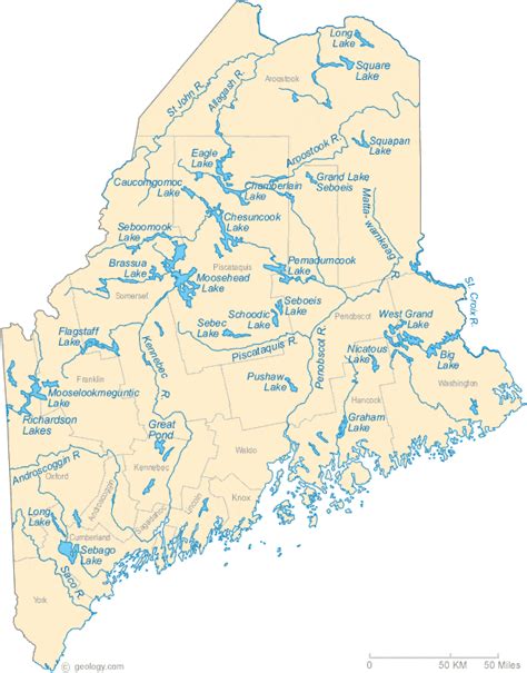 Map Of Maine With Cities Listed