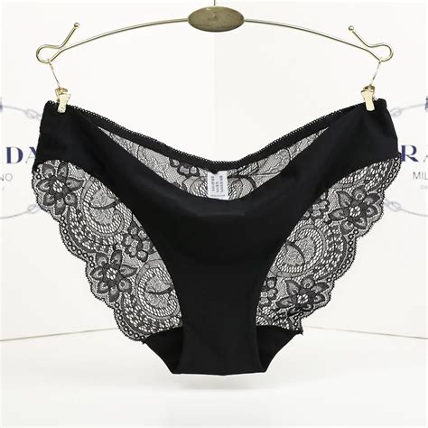 cotton one piece of ice silk seamless breathable underwear female sexy lace t shaped women s low