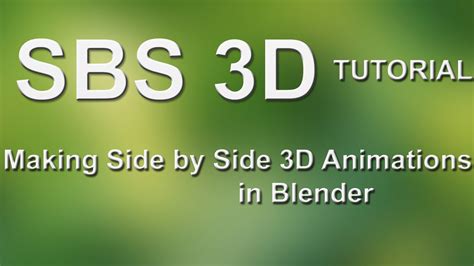 blender tutorial sbs 3d in blender youtube