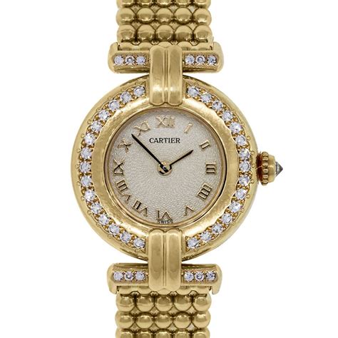 Cartier Rivoli 18k Yellow Gold Diamond Bezel Ladies Watch