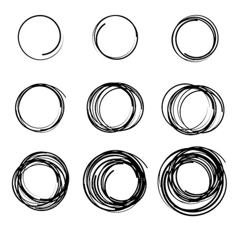 Premium Vector Hand Drawn Scribble Circles Set Doodle Circular Logo