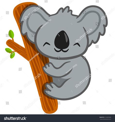 Vector Illustration Of Smiling Cute Cartoon Koala 132285380