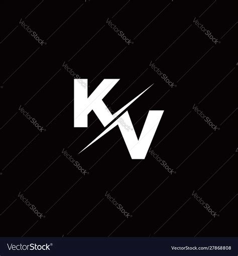 Kv Logo Letter Monogram Slash With Modern Logo Vector Image