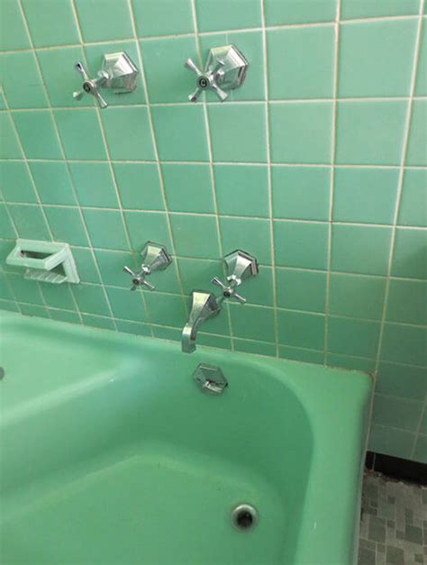 Soaking bathtubs whirlpool bathtub bathtub drain american standard plumbing fixtures bathroom fixtures shower tub bath tub shower door. 6 colorful 1950 vintage bathrooms - The Comer House in ...