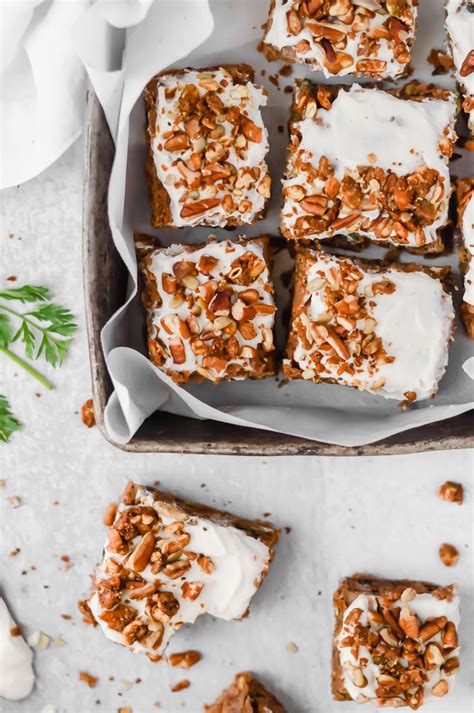 Paleo Carrot Cake Bars With Maple Cream Caramel The Nutritious