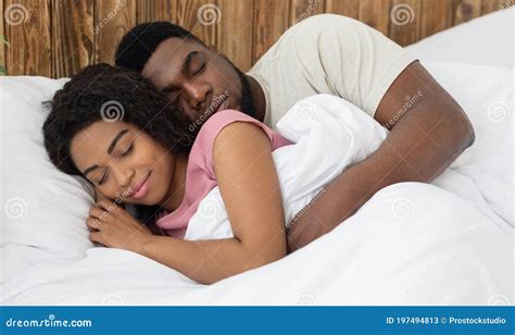 Peaceful African Couple Sleeping In Their Bed Stock Image Image Of