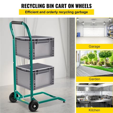 Vevor Recycling Cart Steel Recycle Cart 22x15 In For Recycle Bins 2