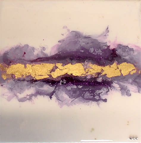 Purple And Gold Abstract Painting Creating Fluid Acrylic Paintings