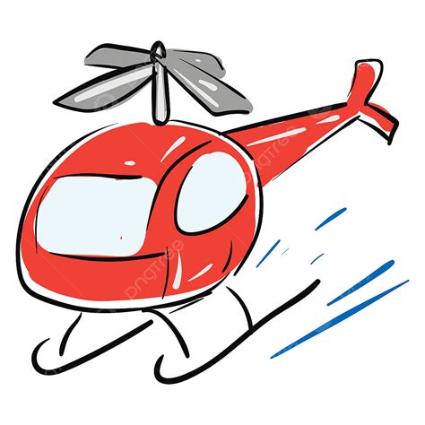 Helicóptero Rojo Ilustración Vectorial Sobre Fondo Blanco Png