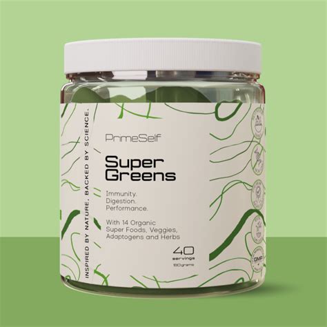 Primeself Organic Super Greens Dietary Supplement Organic Vitamins
