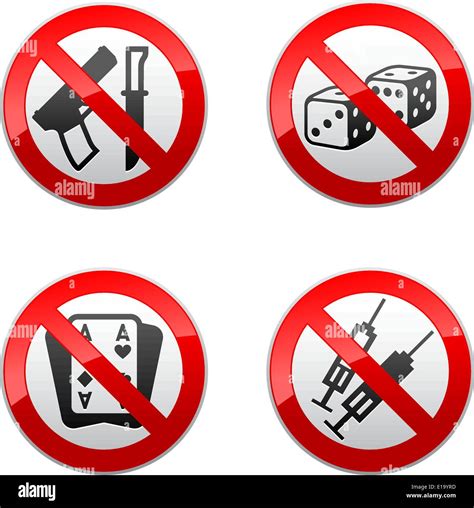 Set Prohibited Signs Gaming Stock Vector Image And Art Alamy