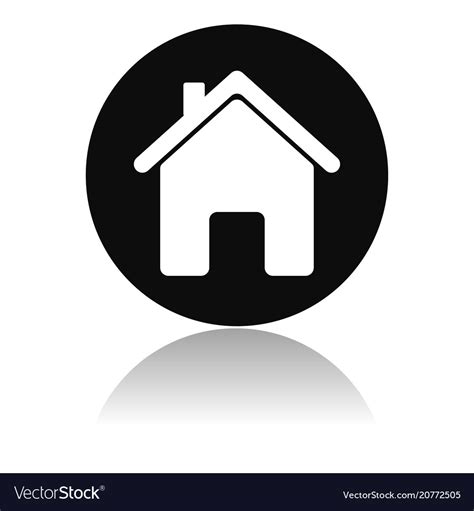 Home Icon Round Black Icon Of A Resedential House Vector Image