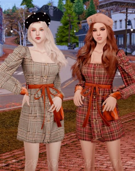 Square Neck Feminine Dress At Rimings Sims 4 Updates