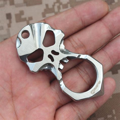 skull 9r18mov stainless steel self defense keychain tool cakra edc gadgets