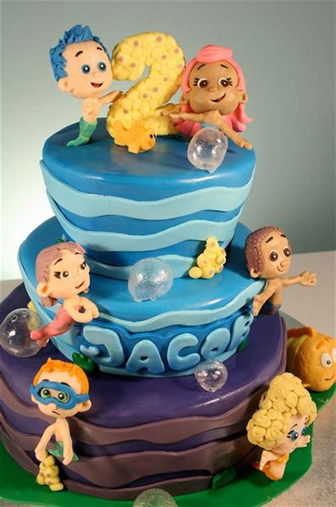 Happy birthday my cuppy cake. Three tier ocean cartoon theme birthday cake for two year ...