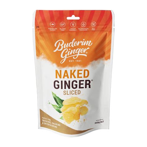 Naked Ginger Sliced 350g Buderim Ginger