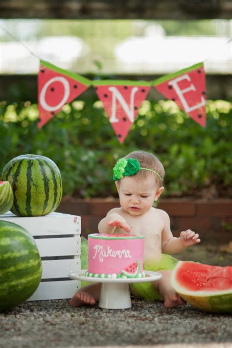 One In A Melon Decorations Watermelon 1st Birthday Summer Etsy