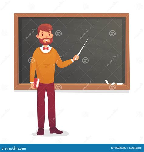 Chalkboard And Professor College Or University Teacher Teach At
