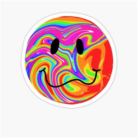 Tie Dye Swirl Smiley Face Sticker By Sophiaaelliss Redbubble