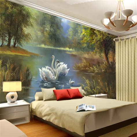 Maybe you would like to learn more about one of these? Elegant Swan lake Wallpaper 3D Photo wallpaper Custom Wall ...