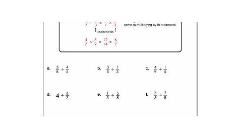 Dividing Fractions & Mixed Numbers - Worksheets