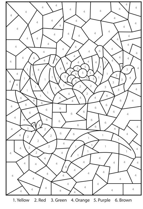 925 Cute Printable Color By Number Pages For Adult Coloring Pages